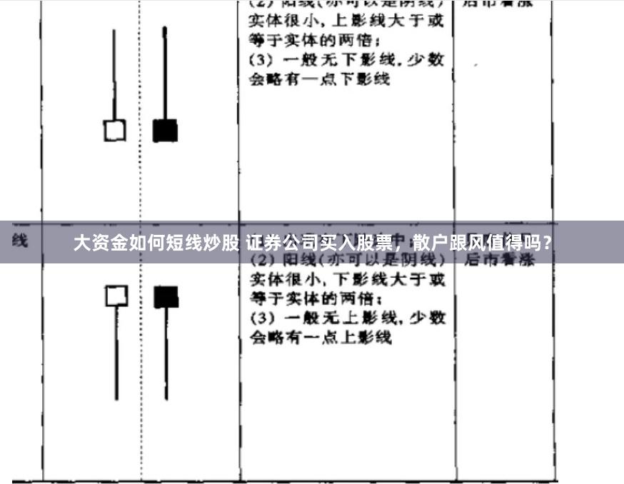 大资金如何短线炒股 证券公司买入股票，散户跟风值得吗？